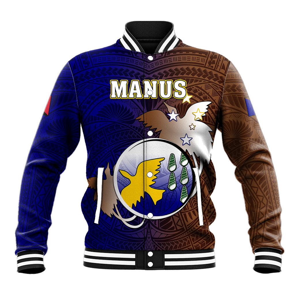Personalized Papua New Guinea Manus Province Baseball Jacket Mix Coat Of Arms Polynesian Pattern LT05 Unisex Brown - Polynesian Pride