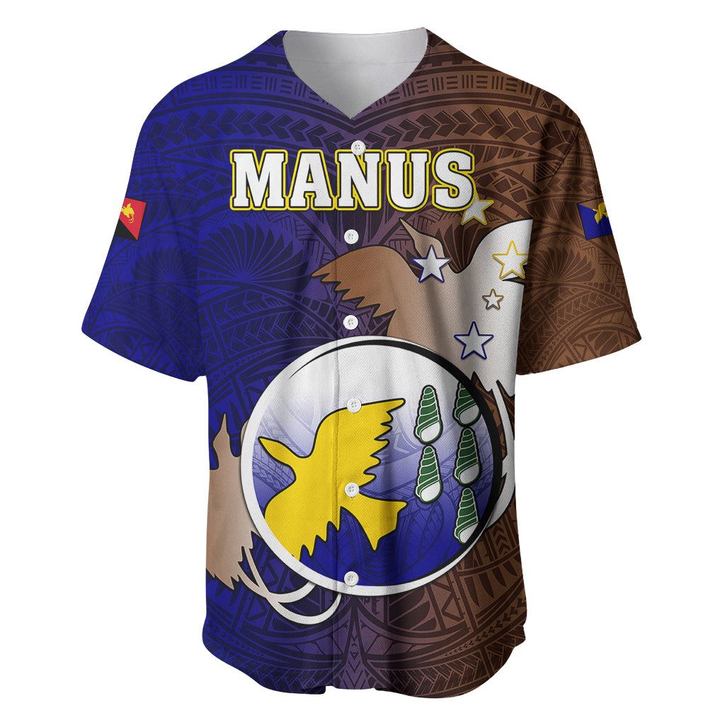 Personalized Papua New Guinea Manus Province Baseball Jersey Mix Coat Of Arms Polynesian Pattern LT05 Brown - Polynesian Pride