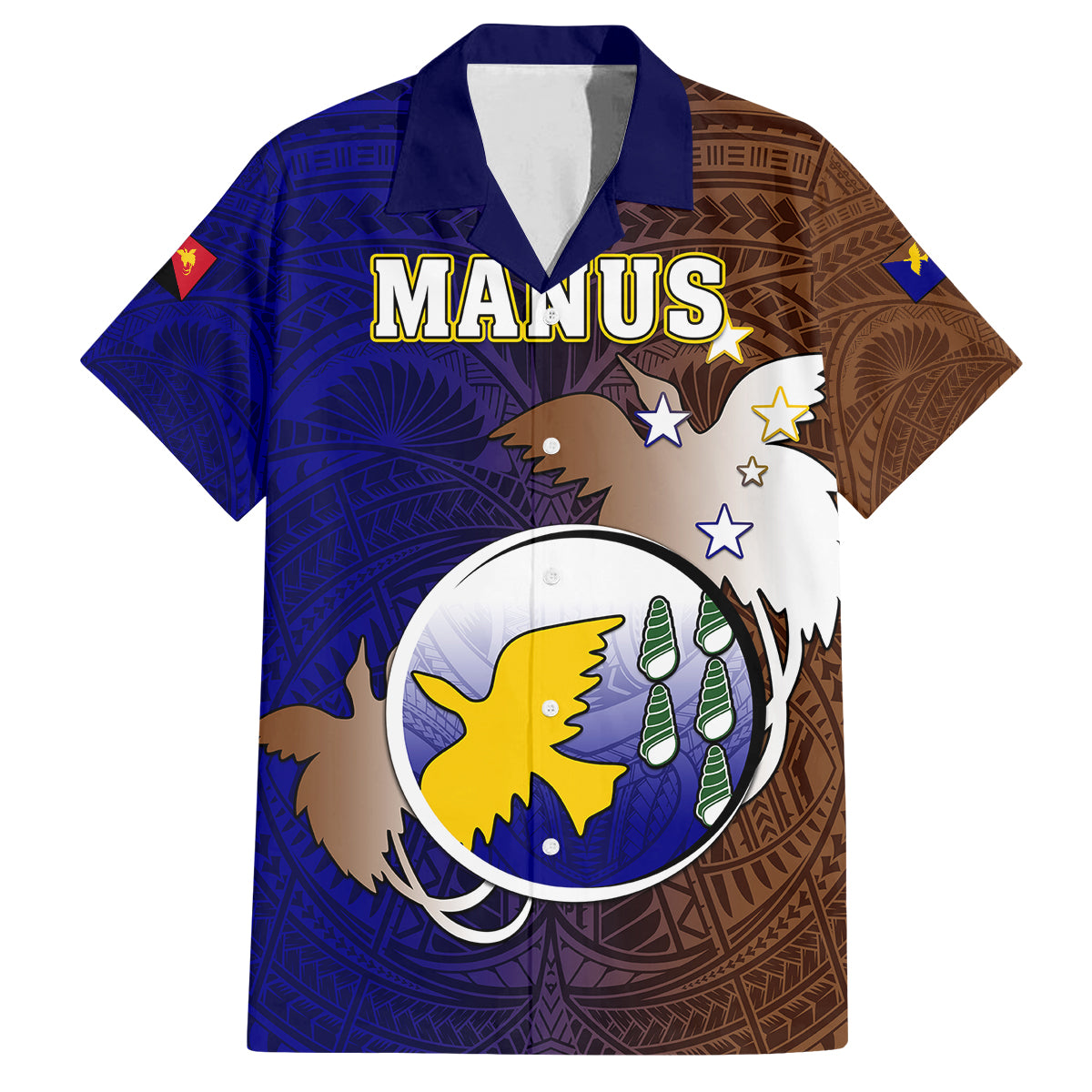 Personalized Papua New Guinea Manus Province Kid Hawaiian Shirt Mix Coat Of Arms Polynesian Pattern LT05 Kid Brown - Polynesian Pride