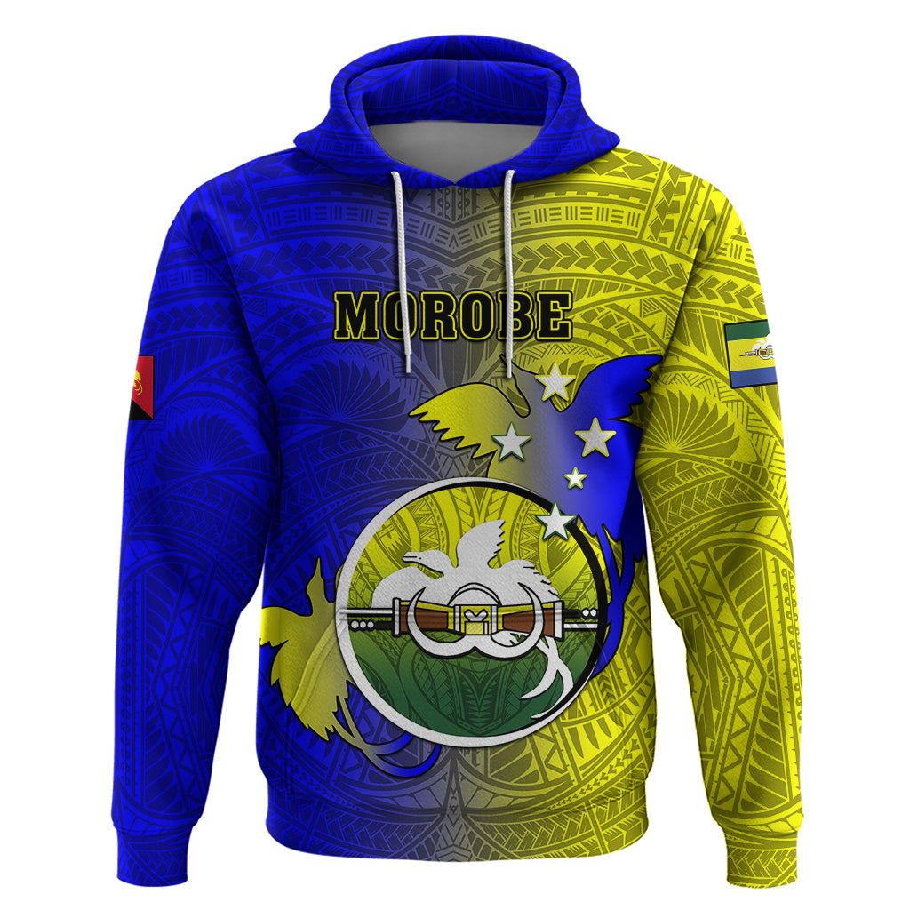 Papua New Guinea Morobe Province Hoodie Mix Coat Of Arms Polynesian Pattern LT05 Yellow - Polynesian Pride