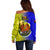 Papua New Guinea Morobe Province Off Shoulder Sweater Mix Coat Of Arms Polynesian Pattern LT05 - Polynesian Pride