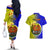 Personalized Papua New Guinea Morobe Province Couples Matching Off The Shoulder Long Sleeve Dress and Hawaiian Shirt Mix Coat Of Arms Polynesian Pattern LT05 - Polynesian Pride