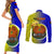 Personalized Papua New Guinea Morobe Province Couples Matching Short Sleeve Bodycon Dress and Long Sleeve Button Shirts Mix Coat Of Arms Polynesian Pattern LT05 - Polynesian Pride