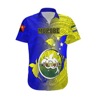 Personalized Papua New Guinea Morobe Province Hawaiian Shirt Mix Coat Of Arms Polynesian Pattern LT05 Yellow - Polynesian Pride