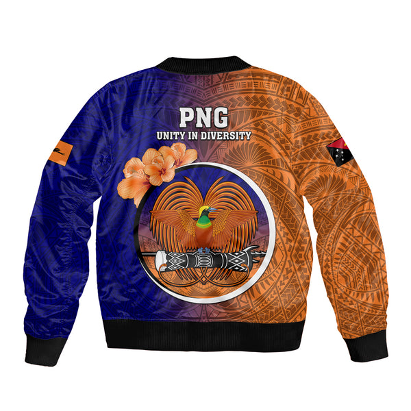 Papua New Guinea East Sepik Province Bomber Jacket PNG Birds Of Paradise Polynesian Arty Style LT03 main image 0