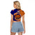 Papua New Guinea New Ireland Province Raglan Cropped T Shirt Mix Coat Of Arms Polynesian Pattern LT05 - Polynesian Pride