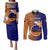Personalized Papua New Guinea New Ireland Province Couples Matching Puletasi Dress and Long Sleeve Button Shirts Mix Coat Of Arms Polynesian Pattern LT05 Blue - Polynesian Pride