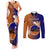 Personalized Papua New Guinea New Ireland Province Couples Matching Tank Maxi Dress and Long Sleeve Button Shirts Mix Coat Of Arms Polynesian Pattern LT05 Blue - Polynesian Pride
