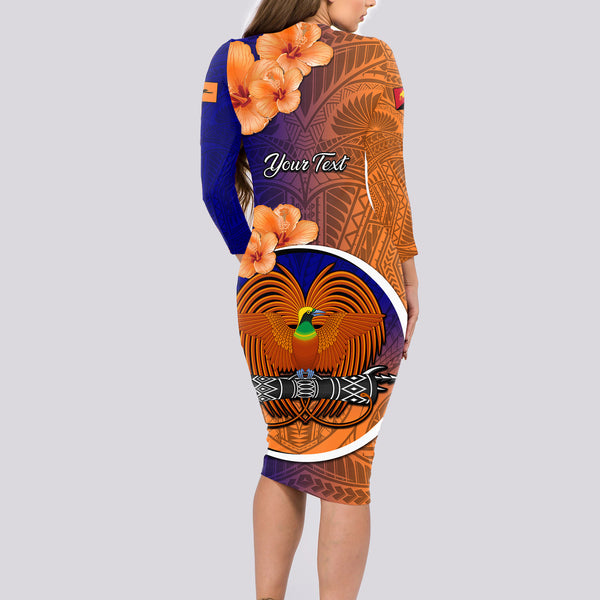 Personalized Papua New Guinea New Ireland Province Hoodie Dress Mix Coat Of Arms Polynesian Pattern LT05