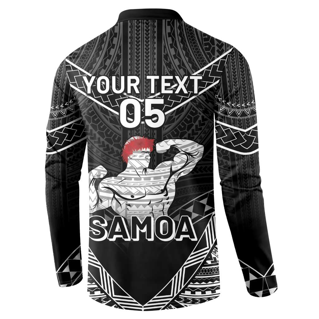 Custom Samoa Wrestling Button Sweatshirt Samoan Wrestler Ulafala Style LT05 - Polynesian Pride