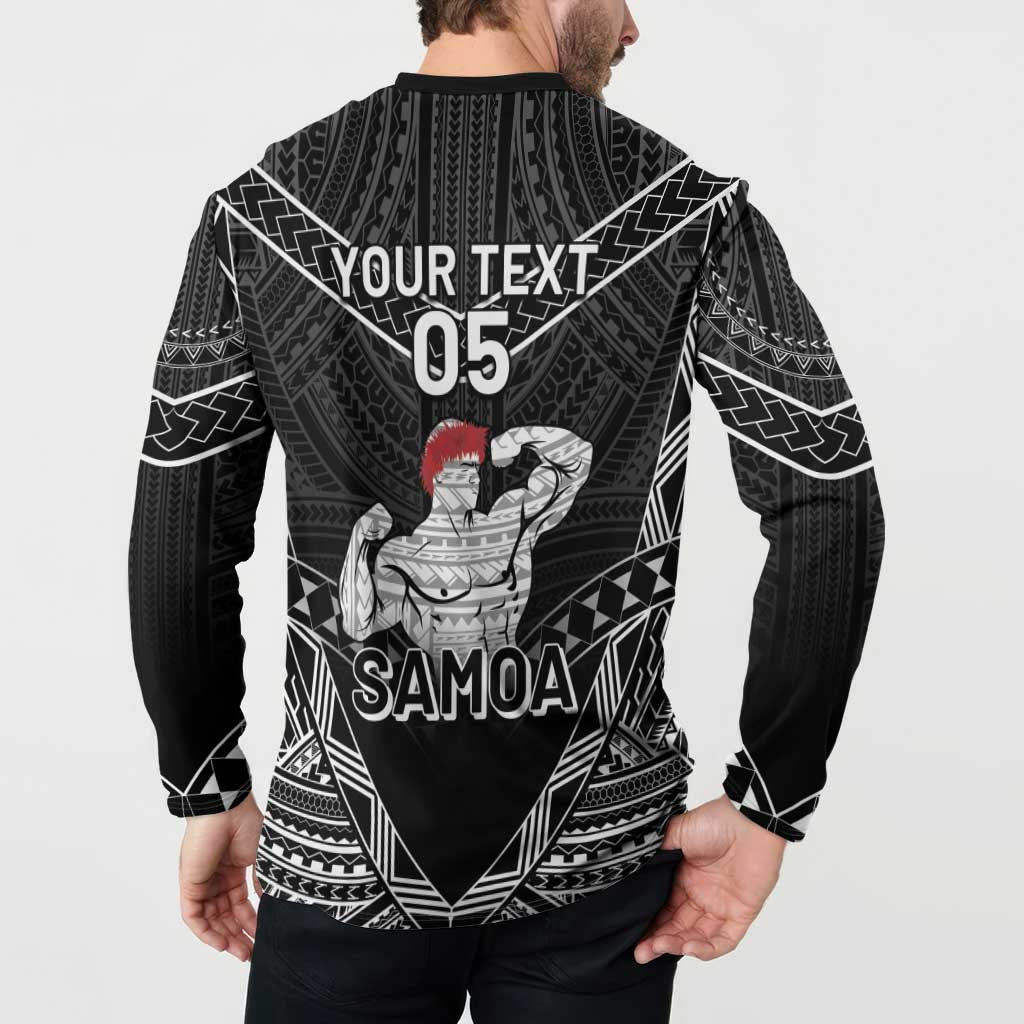 Custom Samoa Wrestling Button Sweatshirt Samoan Wrestler Ulafala Style LT05 - Polynesian Pride