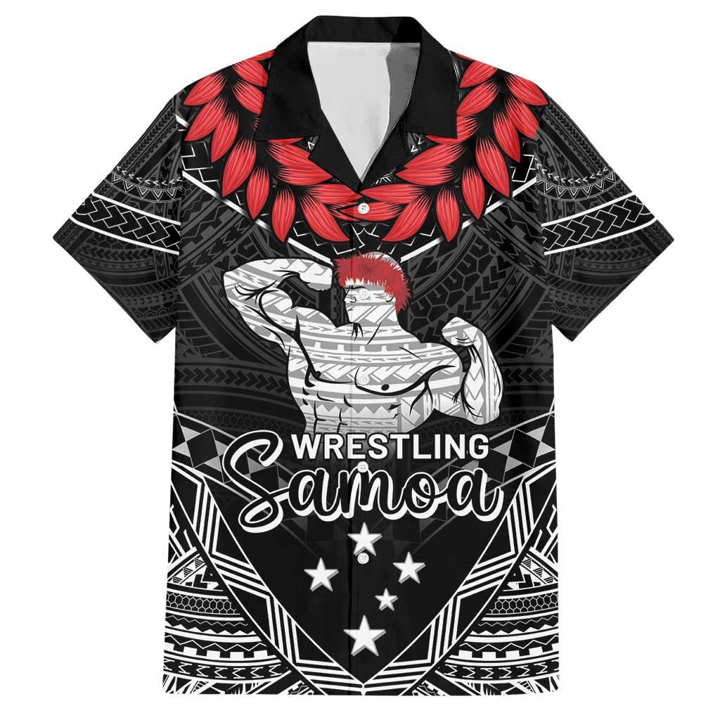Custom Samoa Wrestling Hawaiian Shirt Samoan Wrestler Ulafala Style LT05 Black - Polynesian Pride
