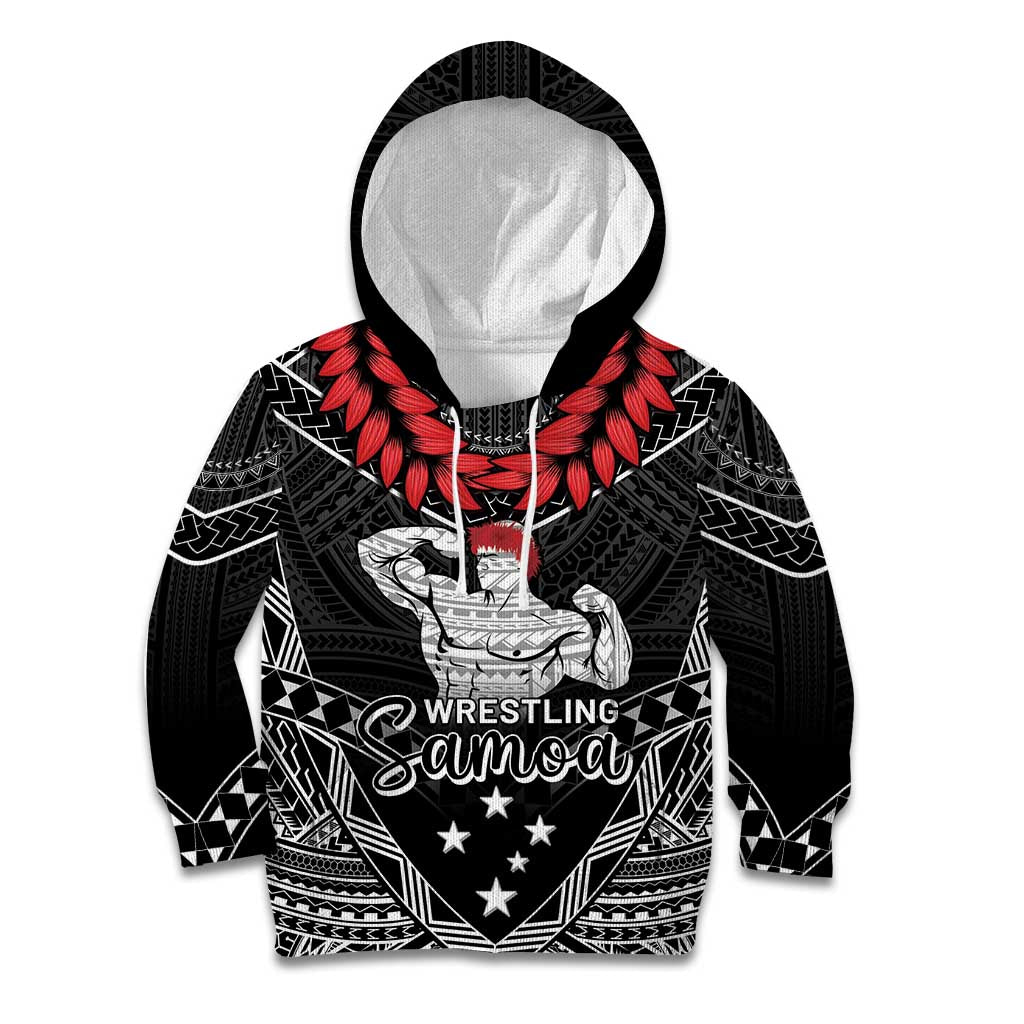 Custom Samoa Wrestling Kid Hoodie Samoan Wrestler Ulafala Style LT05 Hoodie Black - Polynesian Pride