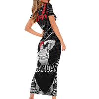 Custom Samoa Wrestling Short Sleeve Bodycon Dress Samoan Wrestler Ulafala Style LT05 - Polynesian Pride