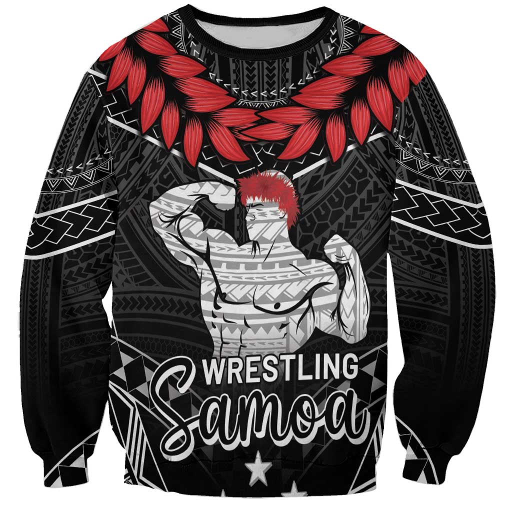 Custom Samoa Wrestling Sweatshirt Samoan Wrestler Ulafala Style LT05 Unisex Black - Polynesian Pride