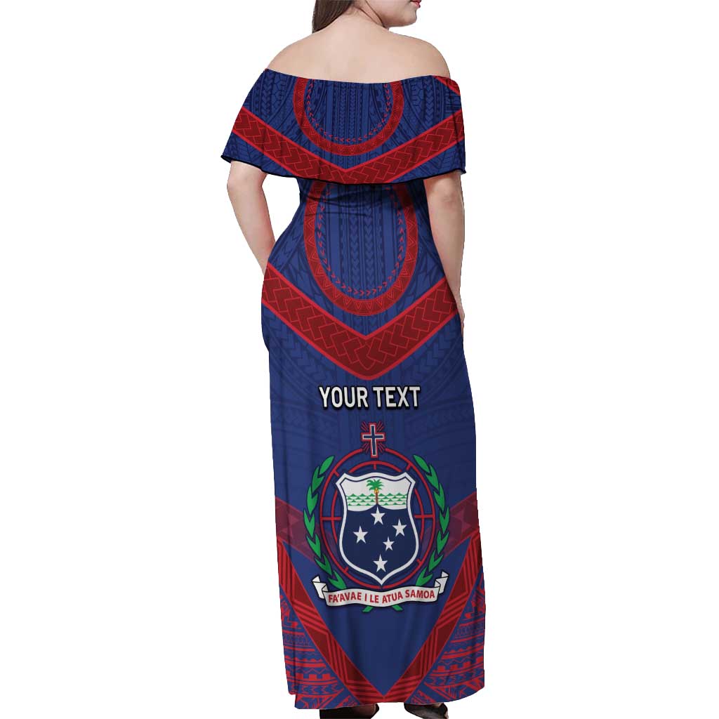 Personalised FAST Party Samoa Off Shoulder Maxi Dress Samoan Coat Of Arms Ulafala Style