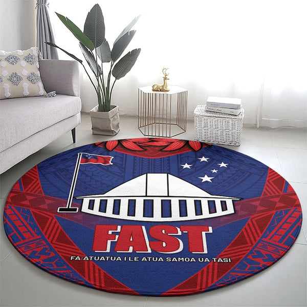 FAST Party Samoa Round Carpet Samoan Coat Of Arms Ulafala Style LT05