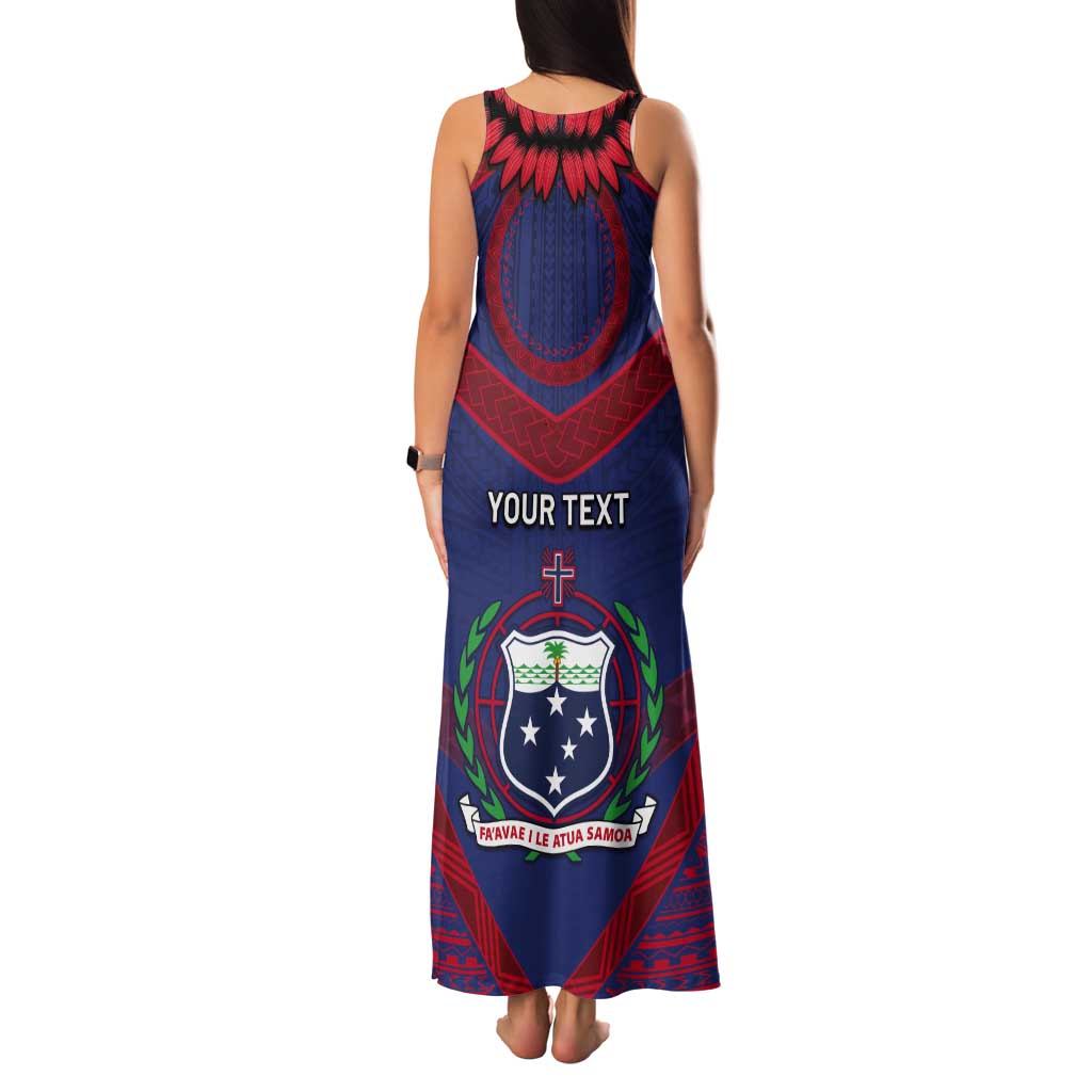 Personalised FAST Party Samoa Tank Maxi Dress Samoan Coat Of Arms Ulafala Style