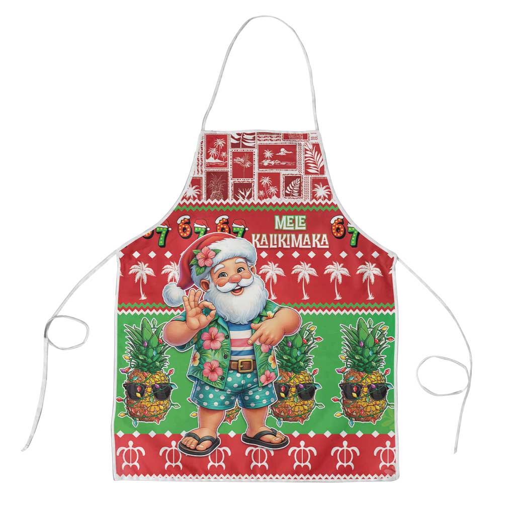 Mele Kalikimaka Hawaii Christmas Apron Funny Santa 67 Gen Alpha Slang - Polynesian Pride