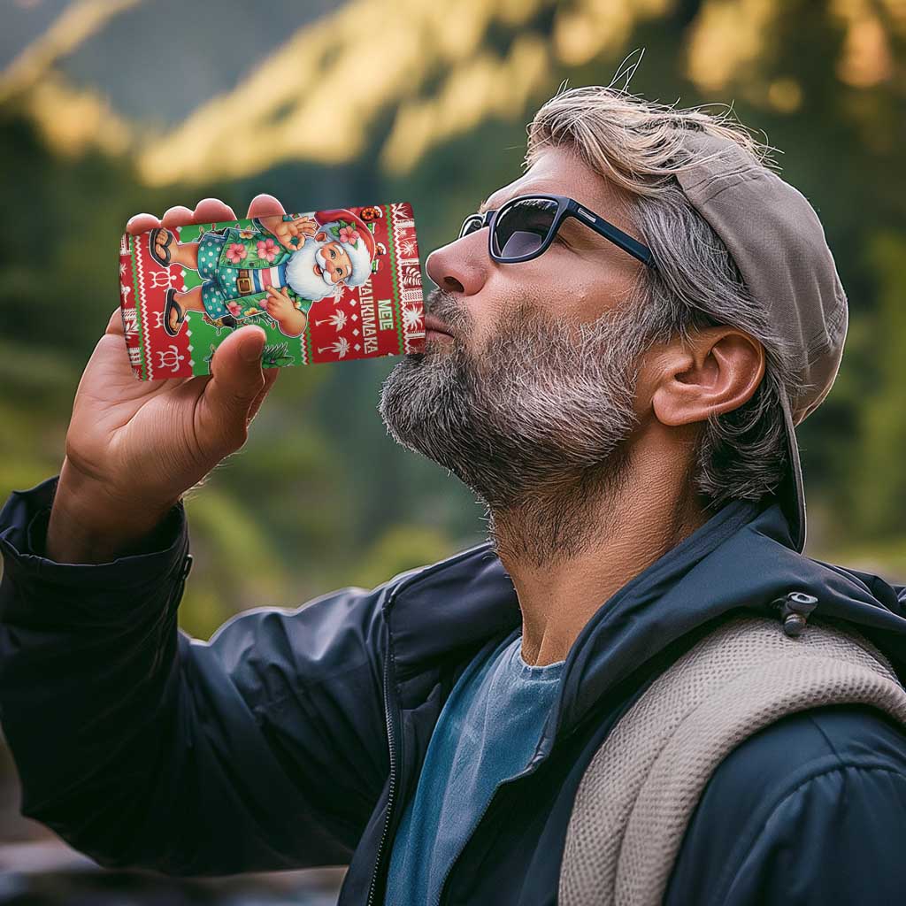 Mele Kalikimaka Hawaii Christmas 4 in 1 Can Cooler Tumbler Funny Santa 67 Gen Alpha Slang - Polynesian Pride