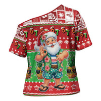 Mele Kalikimaka Hawaii Christmas Cross Shoulder Shirt Funny Santa 67 Gen Alpha Slang - Polynesian Pride