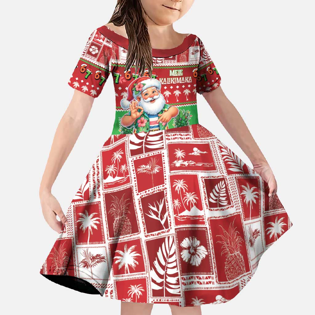 Mele Kalikimaka Hawaii Christmas Family Matching Tank Maxi Dress and Hawaiian Shirt Funny Santa 67 Gen Alpha Slang - Polynesian Pride
