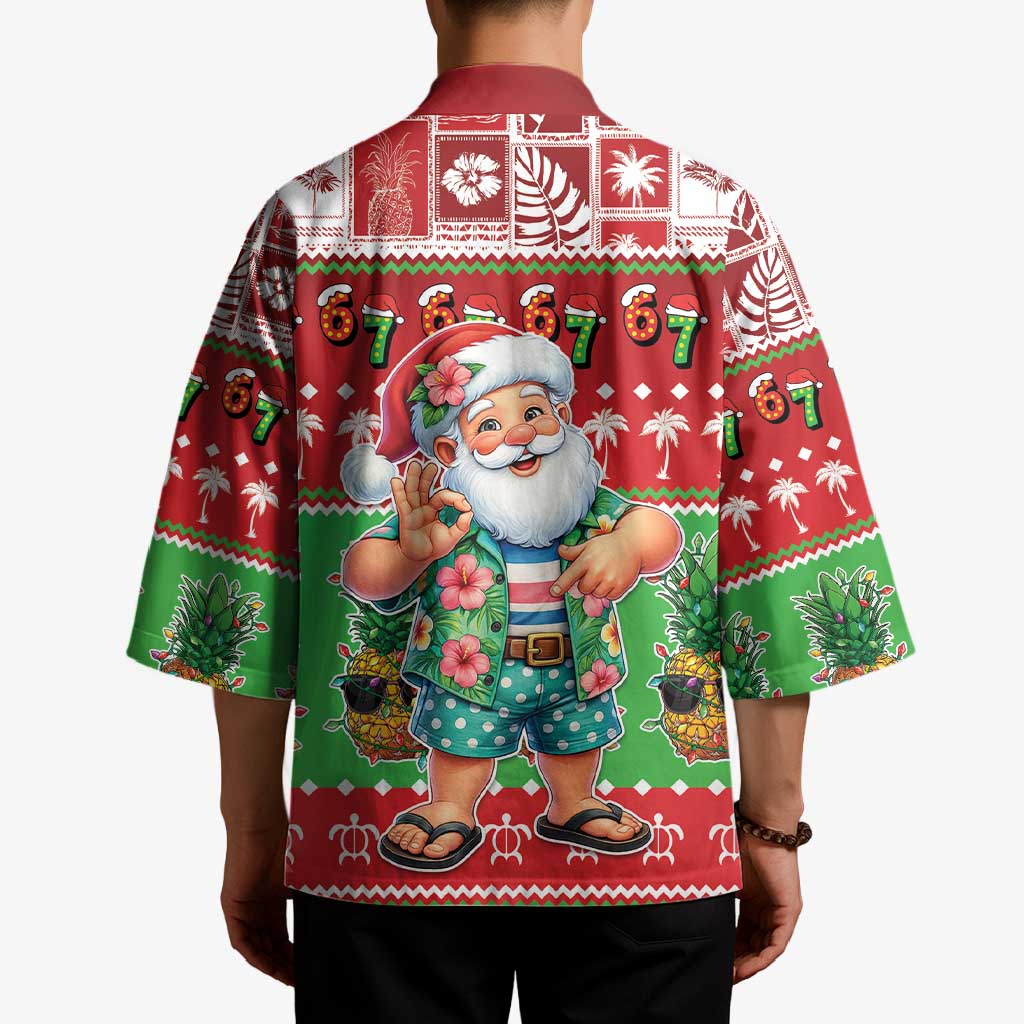 Mele Kalikimaka Hawaii Christmas Kimono Funny Santa 67 Gen Alpha Slang - Polynesian Pride