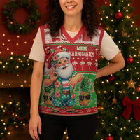 Mele Kalikimaka Hawaii Christmas Knitted V-Neck Vest Funny Santa 67 Gen Alpha Slang - Polynesian Pride