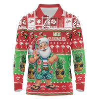 Mele Kalikimaka Hawaii Christmas Long Sleeve Polo Shirt Funny Santa 67 Gen Alpha Slang - Polynesian Pride