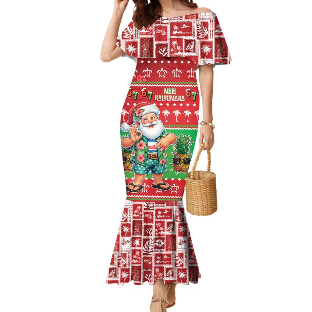 Mele Kalikimaka Hawaii Christmas Mermaid Dress Funny Santa 67 Gen Alpha Slang - Polynesian Pride