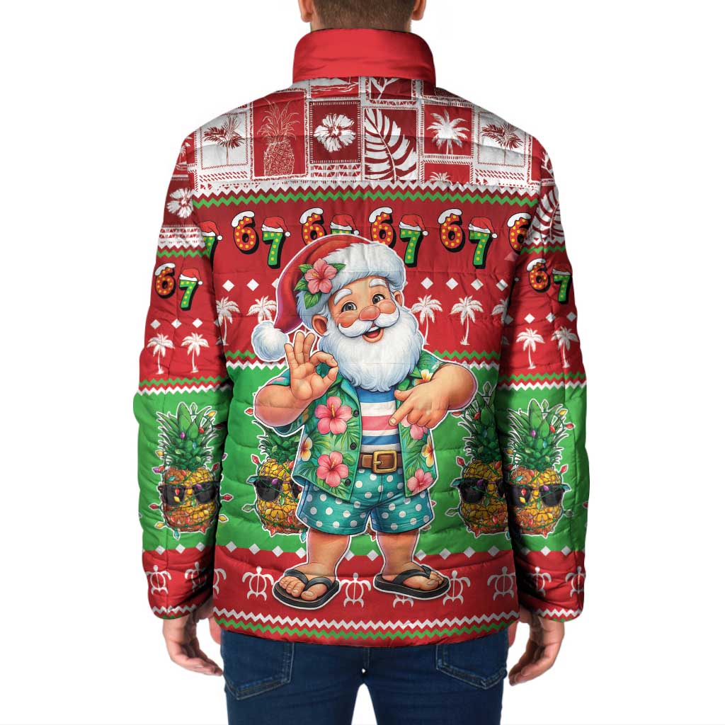 Mele Kalikimaka Hawaii Christmas Padded Jacket Funny Santa 67 Gen Alpha Slang - Polynesian Pride