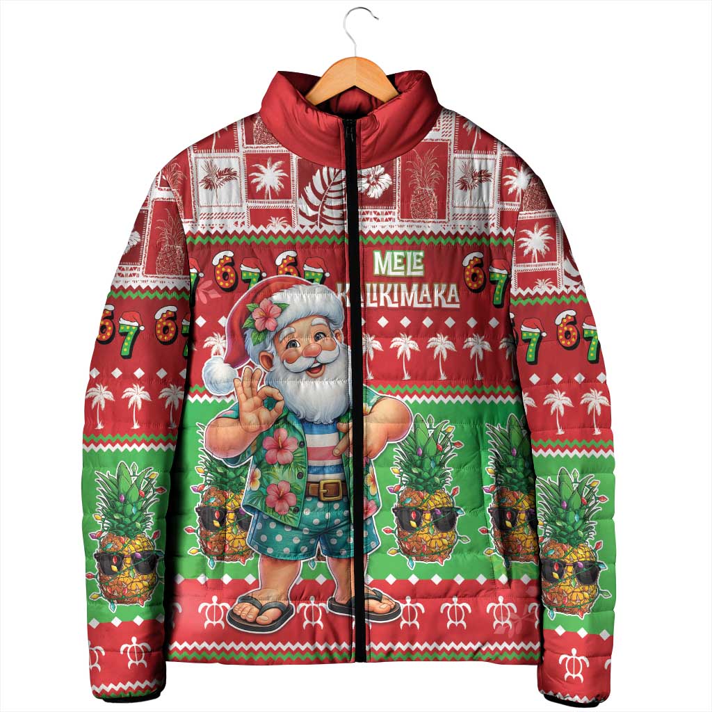 Mele Kalikimaka Hawaii Christmas Padded Jacket Funny Santa 67 Gen Alpha Slang - Polynesian Pride