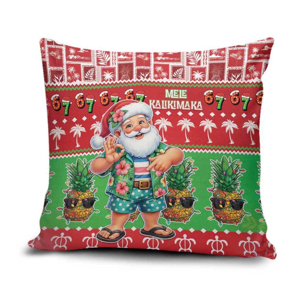Mele Kalikimaka Hawaii Christmas Pillow Cover Funny Santa 67 Gen Alpha Slang - Polynesian Pride