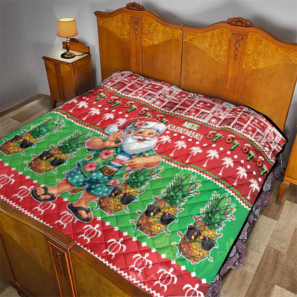 Mele Kalikimaka Hawaii Christmas Quilt Funny Santa 67 Gen Alpha Slang - Polynesian Pride