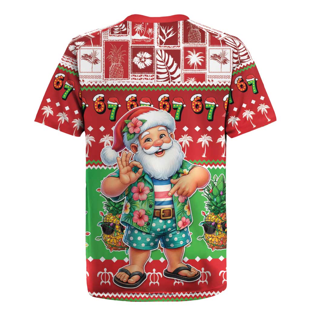 Mele Kalikimaka Hawaii Christmas Rugby Jersey Funny Santa 67 Gen Alpha Slang - Polynesian Pride