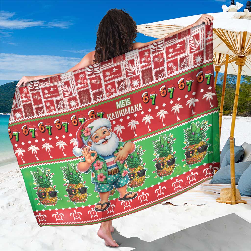 Mele Kalikimaka Hawaii Christmas Sarong Funny Santa 67 Gen Alpha Slang - Polynesian Pride