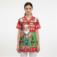Mele Kalikimaka Hawaii Christmas Scrub Top Funny Santa 67 Gen Alpha Slang - Polynesian Pride