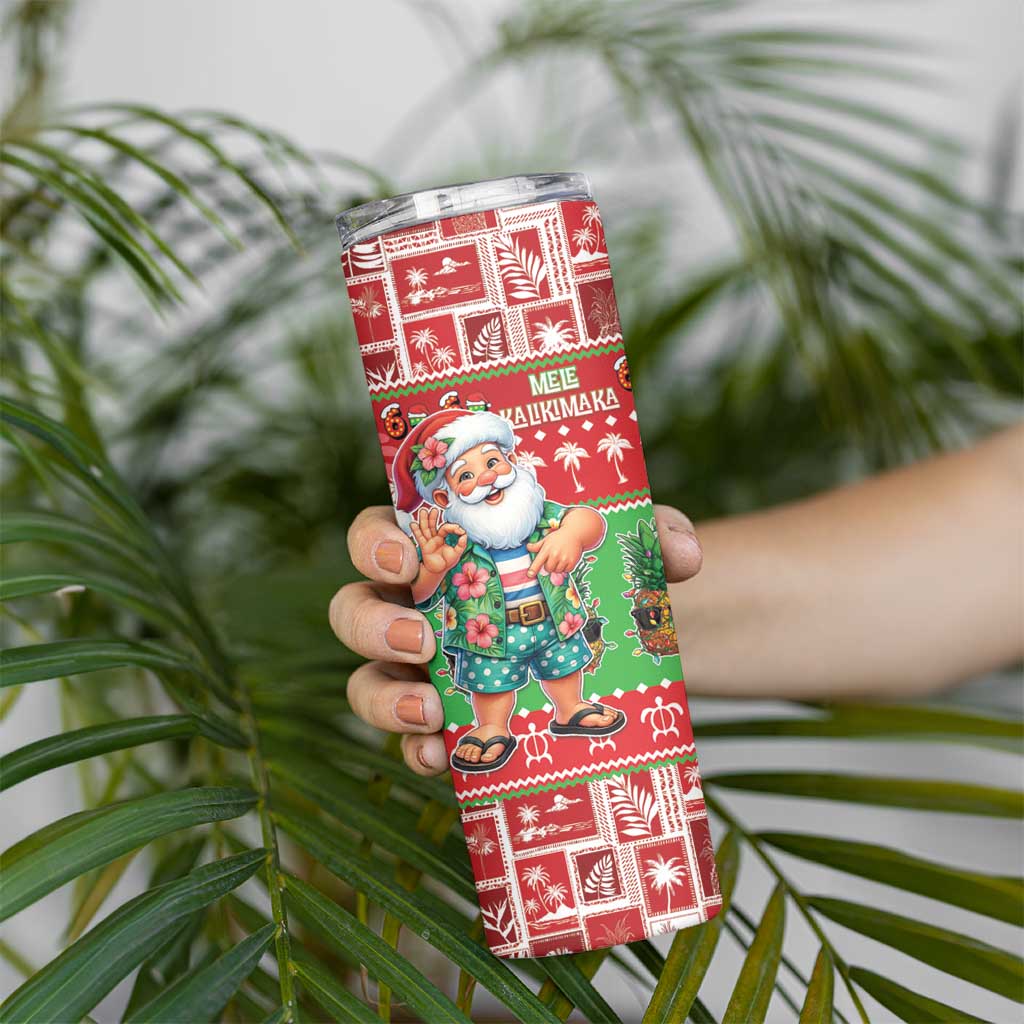 Mele Kalikimaka Hawaii Christmas Skinny Tumbler Funny Santa 67 Gen Alpha Slang - Polynesian Pride