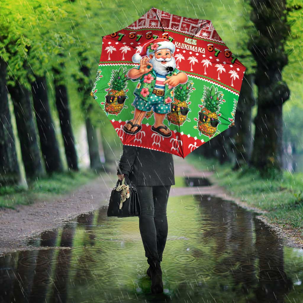 Mele Kalikimaka Hawaii Christmas Umbrella Funny Santa 67 Gen Alpha Slang - Polynesian Pride
