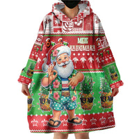 Mele Kalikimaka Hawaii Christmas Wearable Blanket Hoodie Funny Santa 67 Gen Alpha Slang - Polynesian Pride