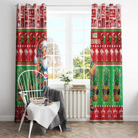 Mele Kalikimaka Hawaii Christmas Window Curtain Funny Santa 67 Gen Alpha Slang - Polynesian Pride