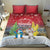 Christmas In July Bedding Set Funny Dabbing Dance Koala And Blue Penguins