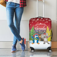Christmas In July Luggage Cover Funny Dabbing Dance Koala And Blue Penguins LT05 - Polynesian Pride