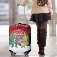 Christmas In July Luggage Cover Funny Dabbing Dance Koala And Blue Penguins LT05 - Polynesian Pride