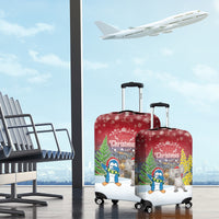 Christmas In July Luggage Cover Funny Dabbing Dance Koala And Blue Penguins LT05 - Polynesian Pride
