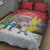 Christmas In July Quilt Bed Set Funny Dabbing Dance Koala And Blue Penguins