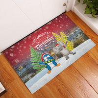 Christmas In July Rubber Doormat Funny Dabbing Dance Koala And Blue Penguins