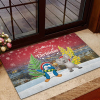 Christmas In July Rubber Doormat Funny Dabbing Dance Koala And Blue Penguins