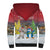 Personalised Christmas In July Sherpa Hoodie Funny Dabbing Dance Koala And Blue Penguins