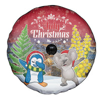 Christmas In July Spare Tire Cover Funny Dabbing Dance Koala And Blue Penguins